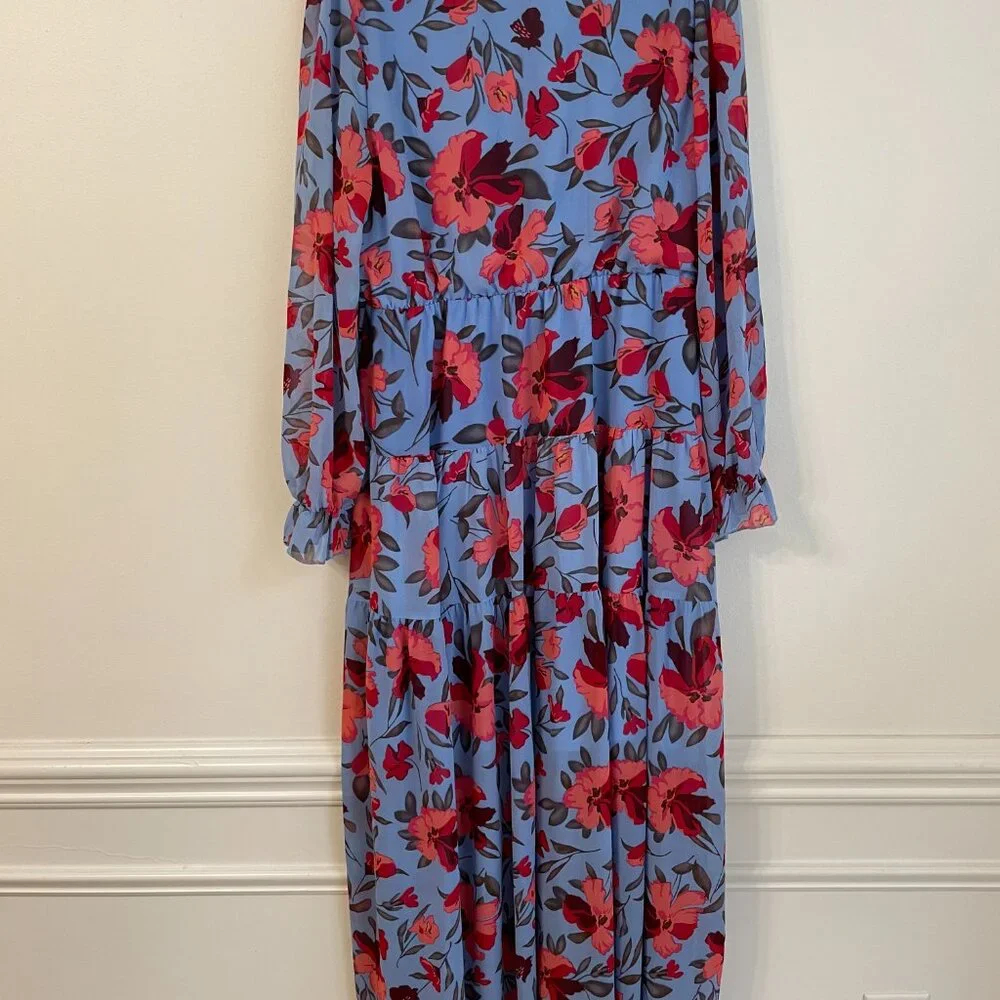 BLENCOT Womens Casual Boho Floral Printed Maxi Dress - Large - Picture 2 of 5